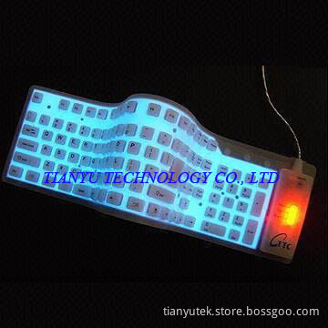 Back lit EL Waterproof Flexible Keyboards